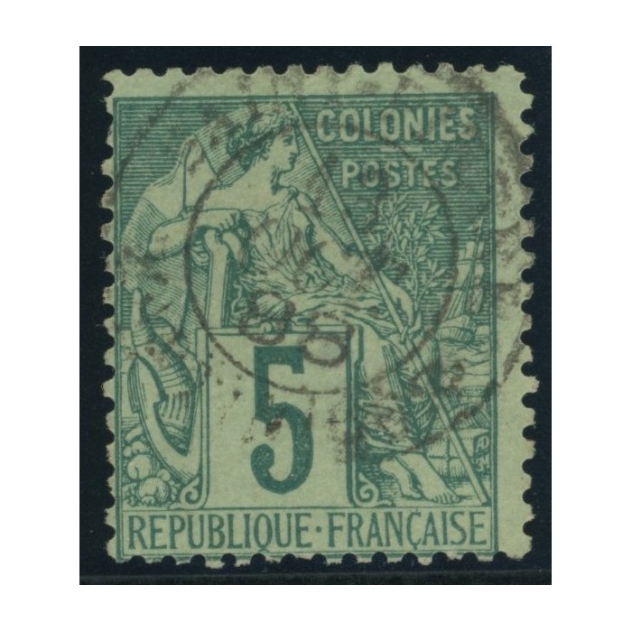 Alphée Dubois YT 49 - 5 c. vert - Oblitere cote 4,5 euro