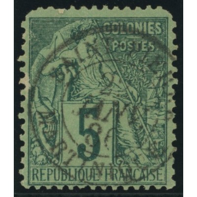 Alphée Dubois YT 49 - 5 c. vert - Oblitere cote 4,5 euro