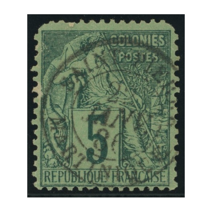 Alphée Dubois YT 49 - 5 c. vert - Oblitere cote 4,5 euro