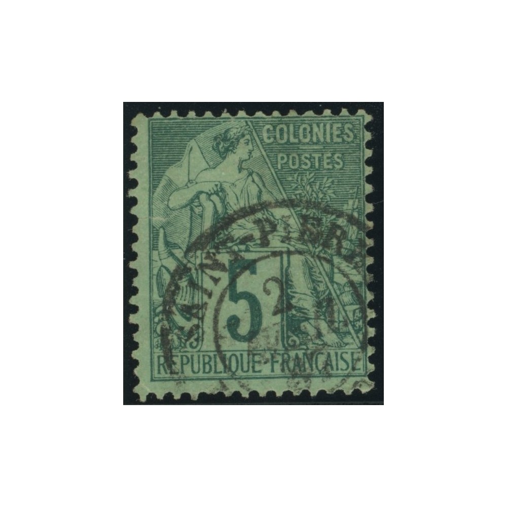 Alphée Dubois YT 49 - 5 c. vert - Oblitere cote 4,5 euro