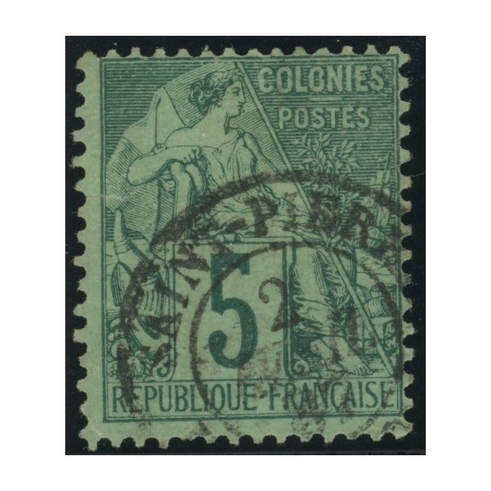 Alphée Dubois YT 49 - 5 c. vert - Oblitere cote 4,5 euro