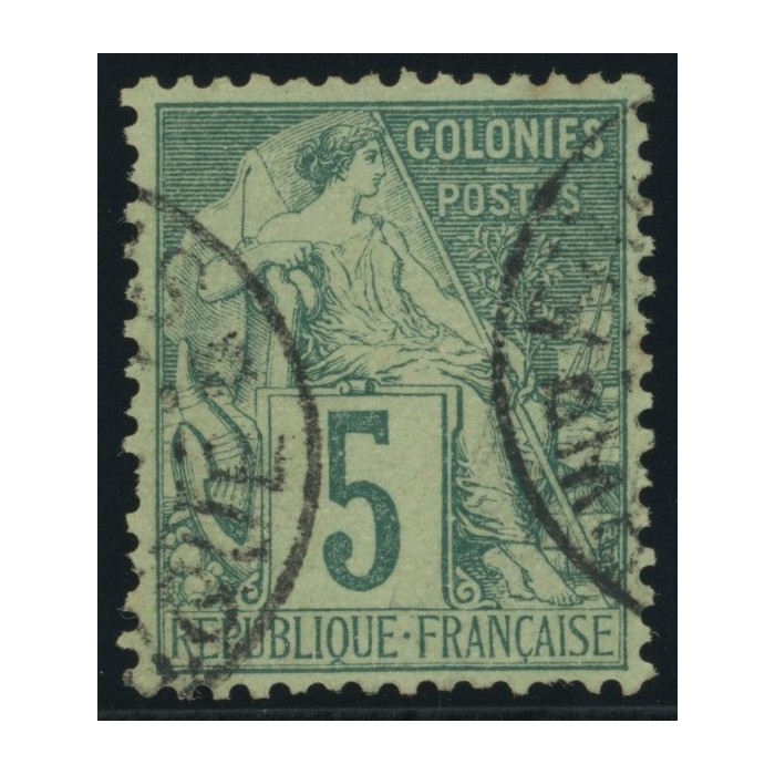 Alphée Dubois YT 49 - 5 c. vert - Oblitere cote 4,5 euro