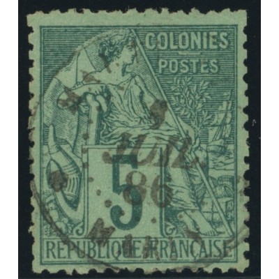 Alphée Dubois YT 49 - 5 c. vert - Oblitere cote 4,5 euro