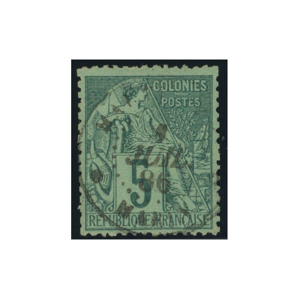 Alphée Dubois YT 49 - 5 c. vert - Oblitere cote 4,5 euro