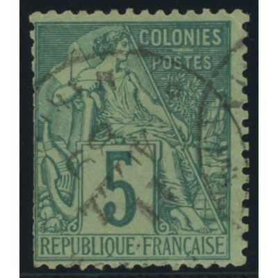 Alphée Dubois YT 49 - 5 c. vert - Oblitere cote 4,5 euro