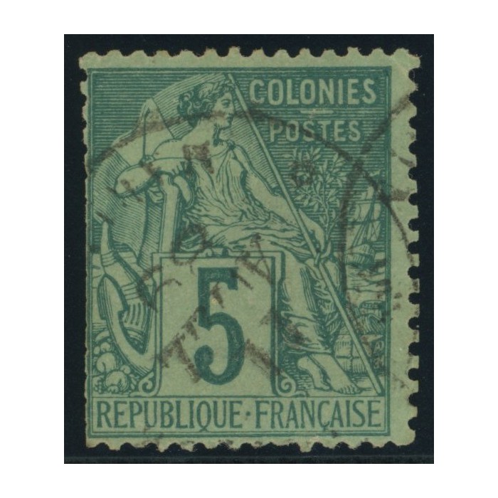 Alphée Dubois YT 49 - 5 c. vert - Oblitere cote 4,5 euro