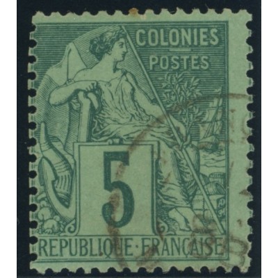 Alphée Dubois YT 49 - 5 c. vert - Oblitere cote 4,5 euro