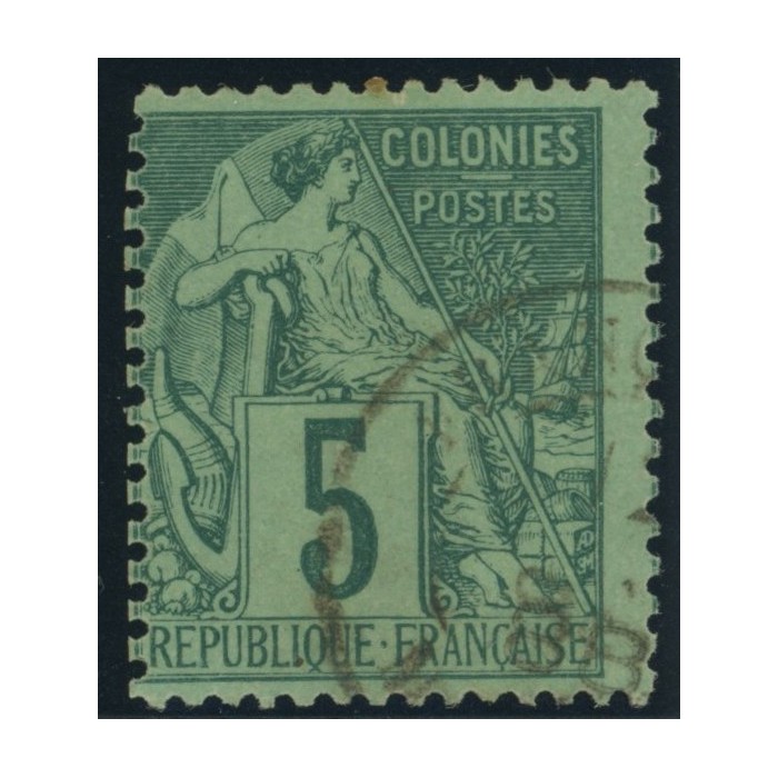 Alphée Dubois YT 49 - 5 c. vert - Oblitere cote 4,5 euro