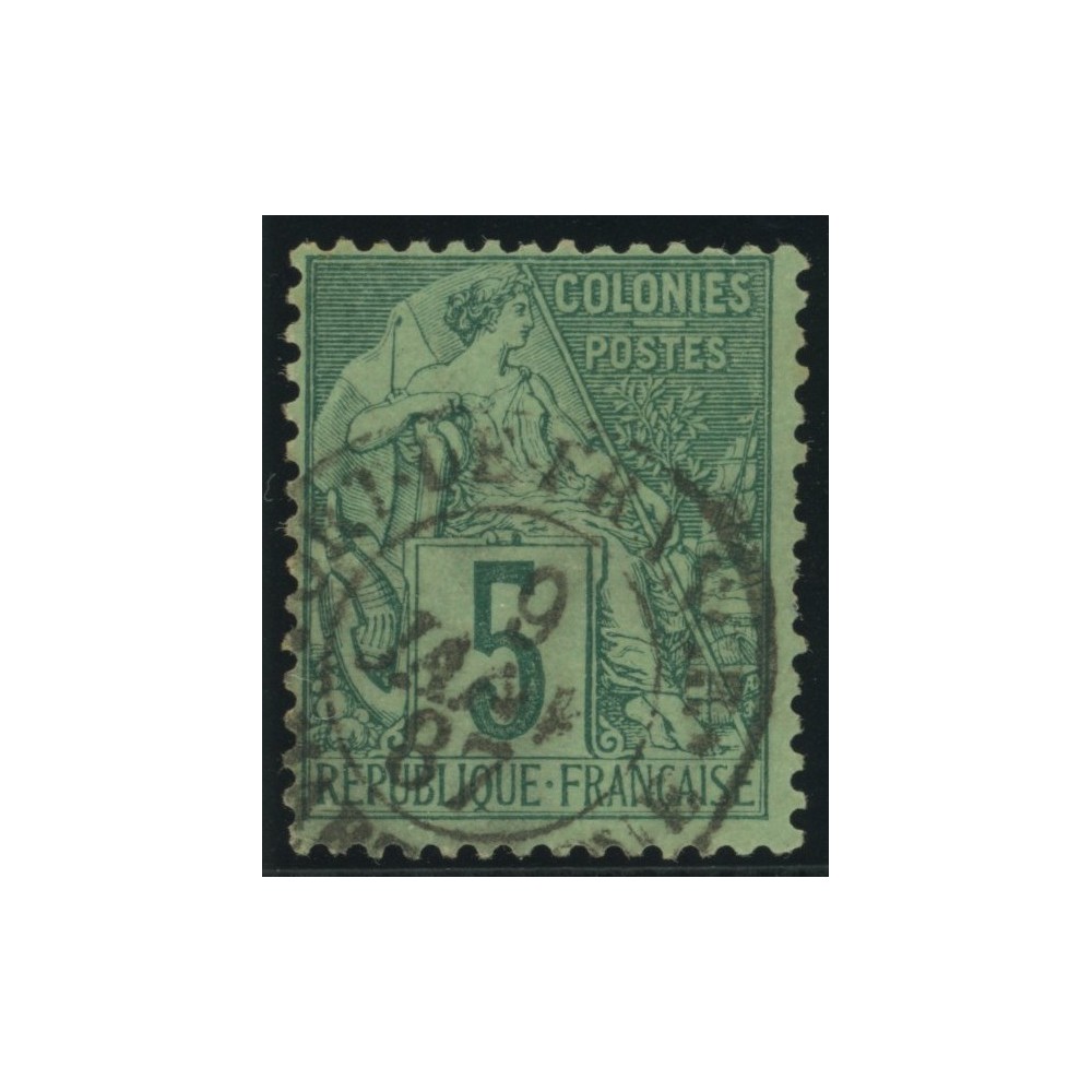 Alphée Dubois YT 49 - 5 c. vert - Oblitere cote 4,5 euro