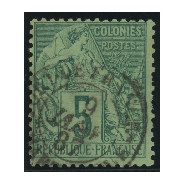 Alphée Dubois YT 49 - 5 c. vert - Oblitere cote 4,5 euro