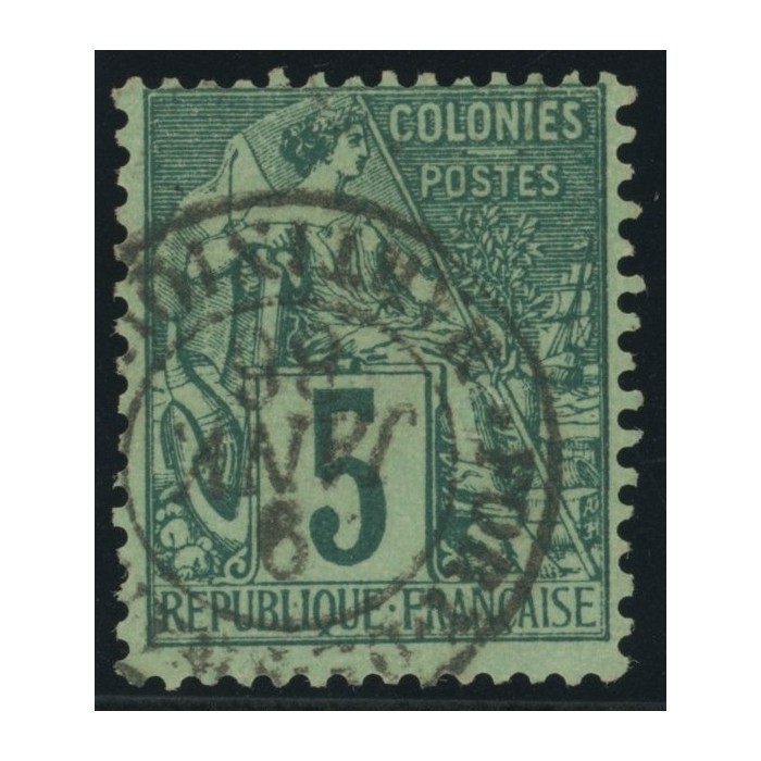 Alphée Dubois YT 49 - 5 c. vert - Oblitere cote 4,5 euro