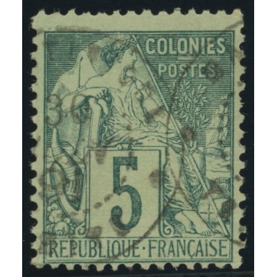 Alphée Dubois YT 49 - 5 c. vert - Oblitere cote 4,5 euro