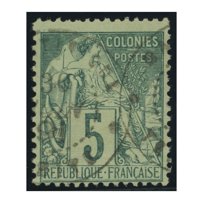 Alphée Dubois YT 49 - 5 c. vert - Oblitere cote 4,5 euro