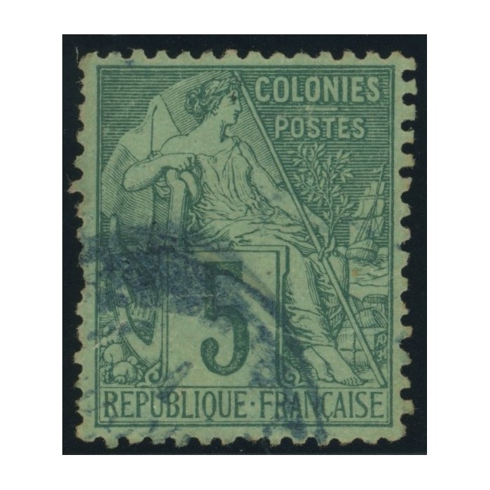 Alphée Dubois YT 49 - 5 c. vert - Oblitere cote 4,5 euro