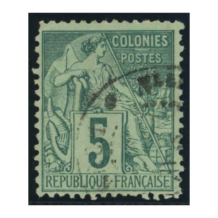 Alphée Dubois YT 49 - 5 c. vert - Oblitere cote 4,5 euro