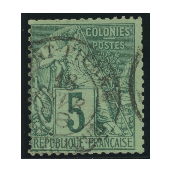 Alphée Dubois YT 49 - 5 c. vert - Oblitere cote 4,5 euro