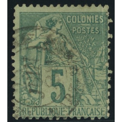 Alphée Dubois YT 49 - 5 c. vert - Oblitere cote 4,5 euro