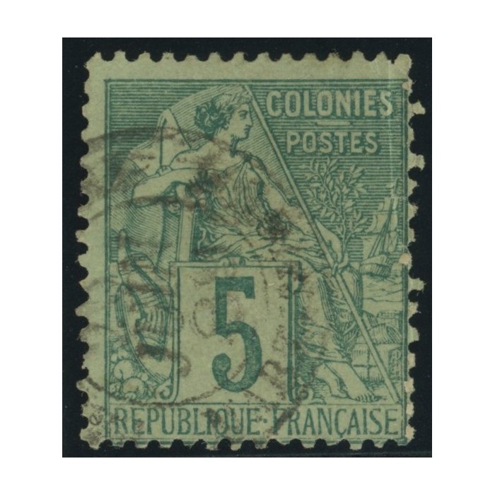 Alphée Dubois YT 49 - 5 c. vert - Oblitere cote 4,5 euro