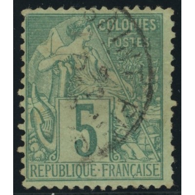 Alphée Dubois YT 49 - 5 c. vert - Oblitere cote 4,5 euro