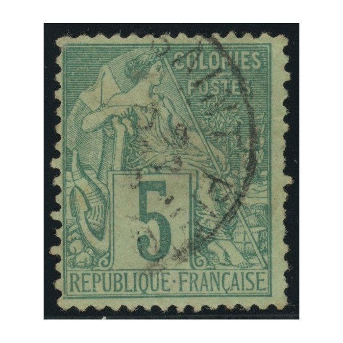 Alphée Dubois YT 49 - 5 c. vert - Oblitere cote 4,5 euro