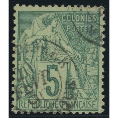 Alphée Dubois YT 49 - 5 c. vert - Oblitere cote 4,5 euro