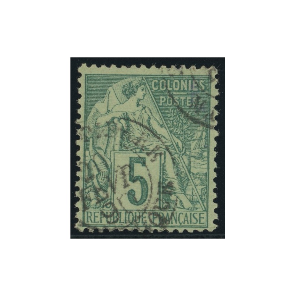 Alphée Dubois YT 49 - 5 c. vert - Oblitere cote 4,5 euro