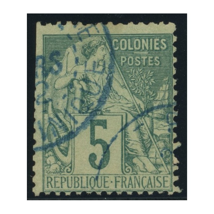 Alphée Dubois YT 49 - 5 c. vert - Oblitere cote 4,5 euro