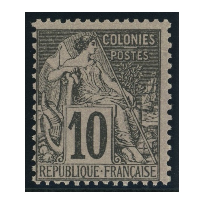 Alphée Dubois YT 50 - 10 c. noir s. lilas - Neuf xx cote 29 euro