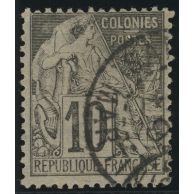 Alphée Dubois YT 50 - 10 c. noir s. lilas - Oblitere cote 6,5 euro