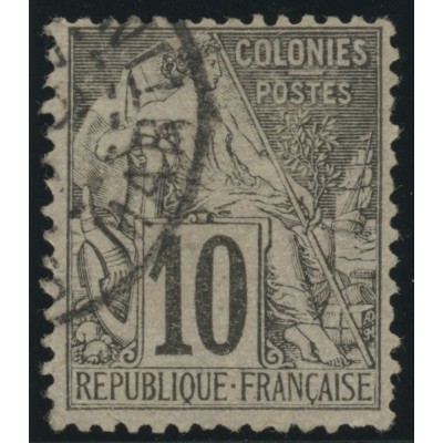 Alphée Dubois YT 50 - 10 c. noir s. lilas - Oblitere cote 6,5 euro