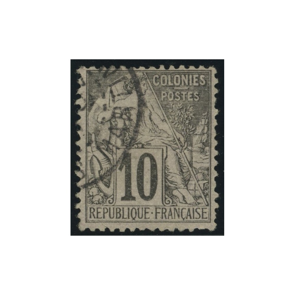 Alphée Dubois YT 50 - 10 c. noir s. lilas - Oblitere cote 6,5 euro