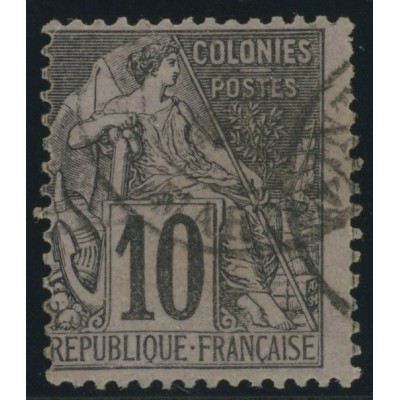 Alphée Dubois YT 50 - 10 c. noir s. lilas - Oblitere cote 6,5 euro