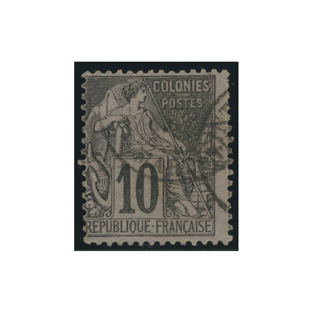 Alphée Dubois YT 50 - 10 c. noir s. lilas - Oblitere cote 6,5 euro