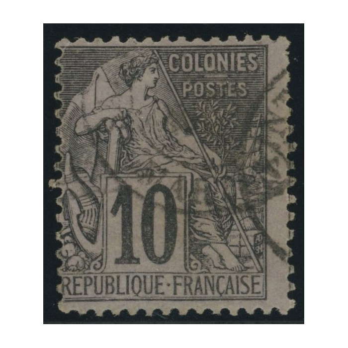 Alphée Dubois YT 50 - 10 c. noir s. lilas - Oblitere cote 6,5 euro