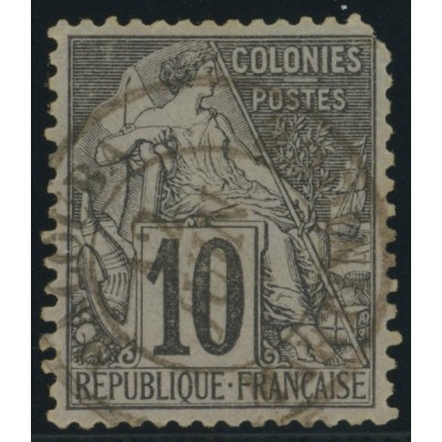 Alphée Dubois YT 50 - 10 c. noir s. lilas - Oblitere cote 6,5 euro