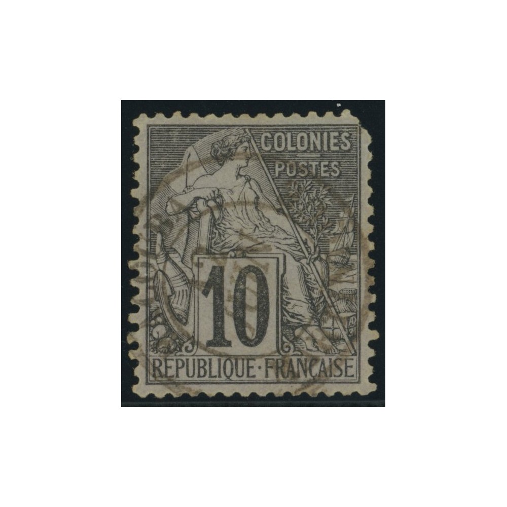 Alphée Dubois YT 50 - 10 c. noir s. lilas - Oblitere cote 6,5 euro