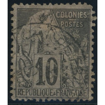 Alphée Dubois YT 50 - 10 c. noir s. lilas - Oblitere cote 6,5 euro