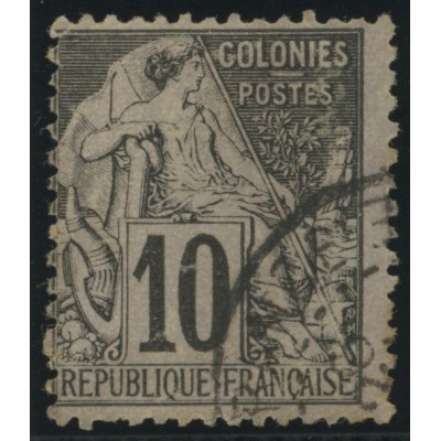 Alphée Dubois YT 50 - 10 c. noir s. lilas - Oblitere cote 6,5 euro