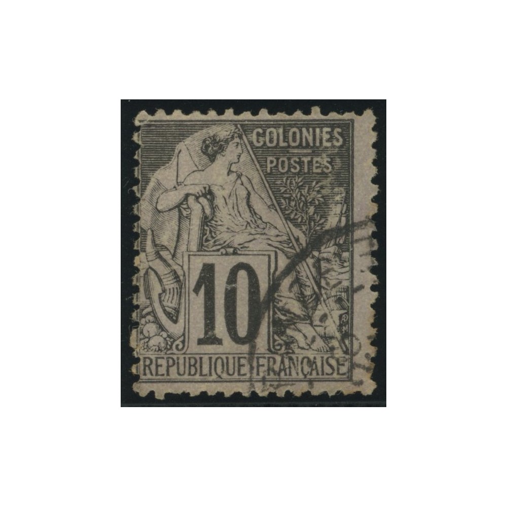 Alphée Dubois YT 50 - 10 c. noir s. lilas - Oblitere cote 6,5 euro