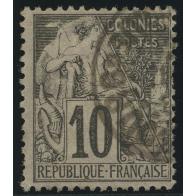 Alphée Dubois YT 50 - 10 c. noir s. lilas - Oblitere cote 6,5 euro