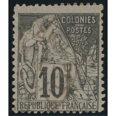 Alphée Dubois YT 50 - 10 c. noir s. lilas - Oblitere cote 6,5 euro