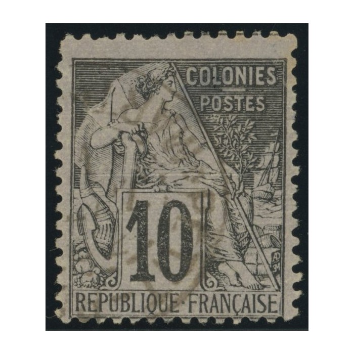 Alphée Dubois YT 50 - 10 c. noir s. lilas - Oblitere cote 6,5 euro