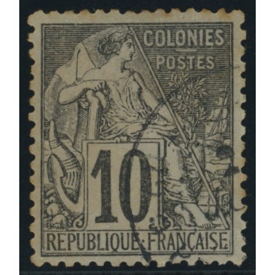 Alphée Dubois YT 50 - 10 c. noir s. lilas - Oblitere cote 6,5 euro