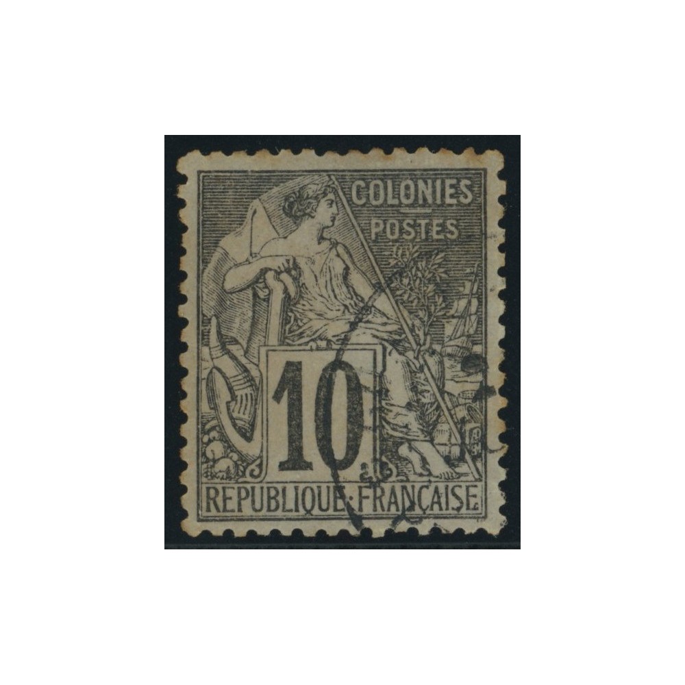 Alphée Dubois YT 50 - 10 c. noir s. lilas - Oblitere cote 6,5 euro