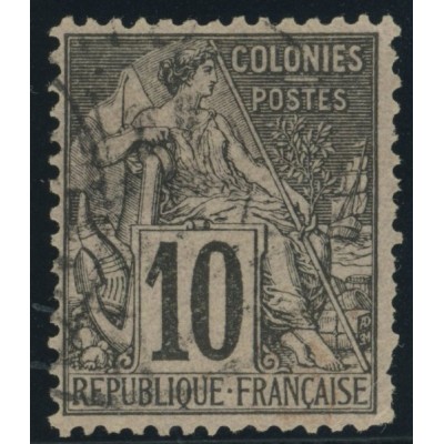 Alphée Dubois YT 50 - 10 c. noir s. lilas - Oblitere cote 6,5 euro