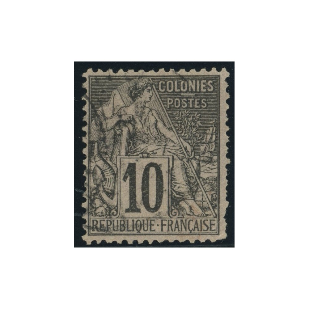 Alphée Dubois YT 50 - 10 c. noir s. lilas - Oblitere cote 6,5 euro