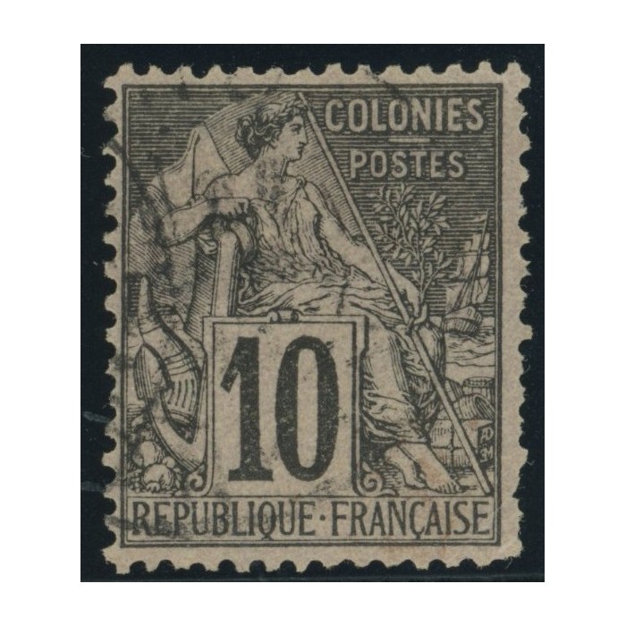 Alphée Dubois YT 50 - 10 c. noir s. lilas - Oblitere cote 6,5 euro