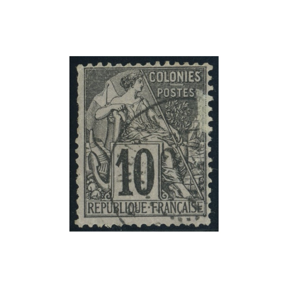 Alphée Dubois YT 50 - 10 c. noir s. lilas - Oblitere cote 6,5 euro