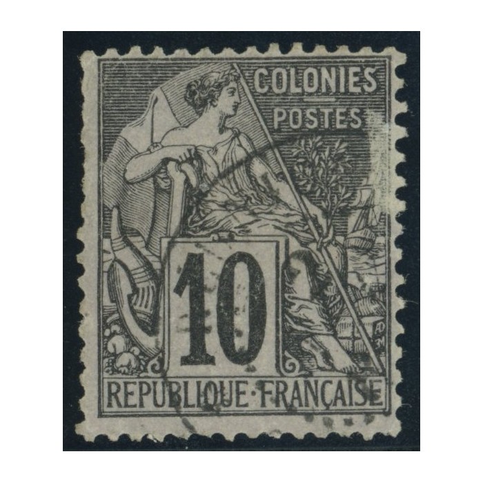 Alphée Dubois YT 50 - 10 c. noir s. lilas - Oblitere cote 6,5 euro