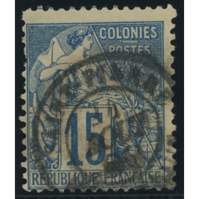 Alphée Dubois YT 51 - 15 c. bleu - Oblitere cote 4,5 euro